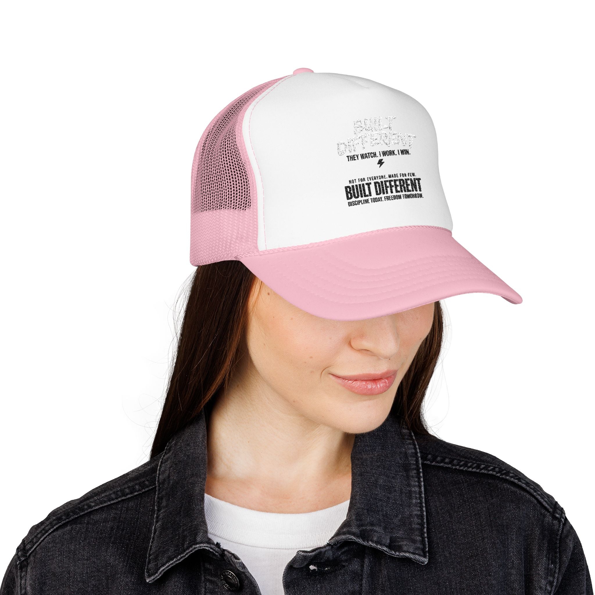 Trucker Hat — "Built Different" Foam Mesh Cap