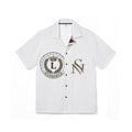 Luxury Crest Hawaiian Camp Shirt — Monogram L & N Short Sleeve Button-Up