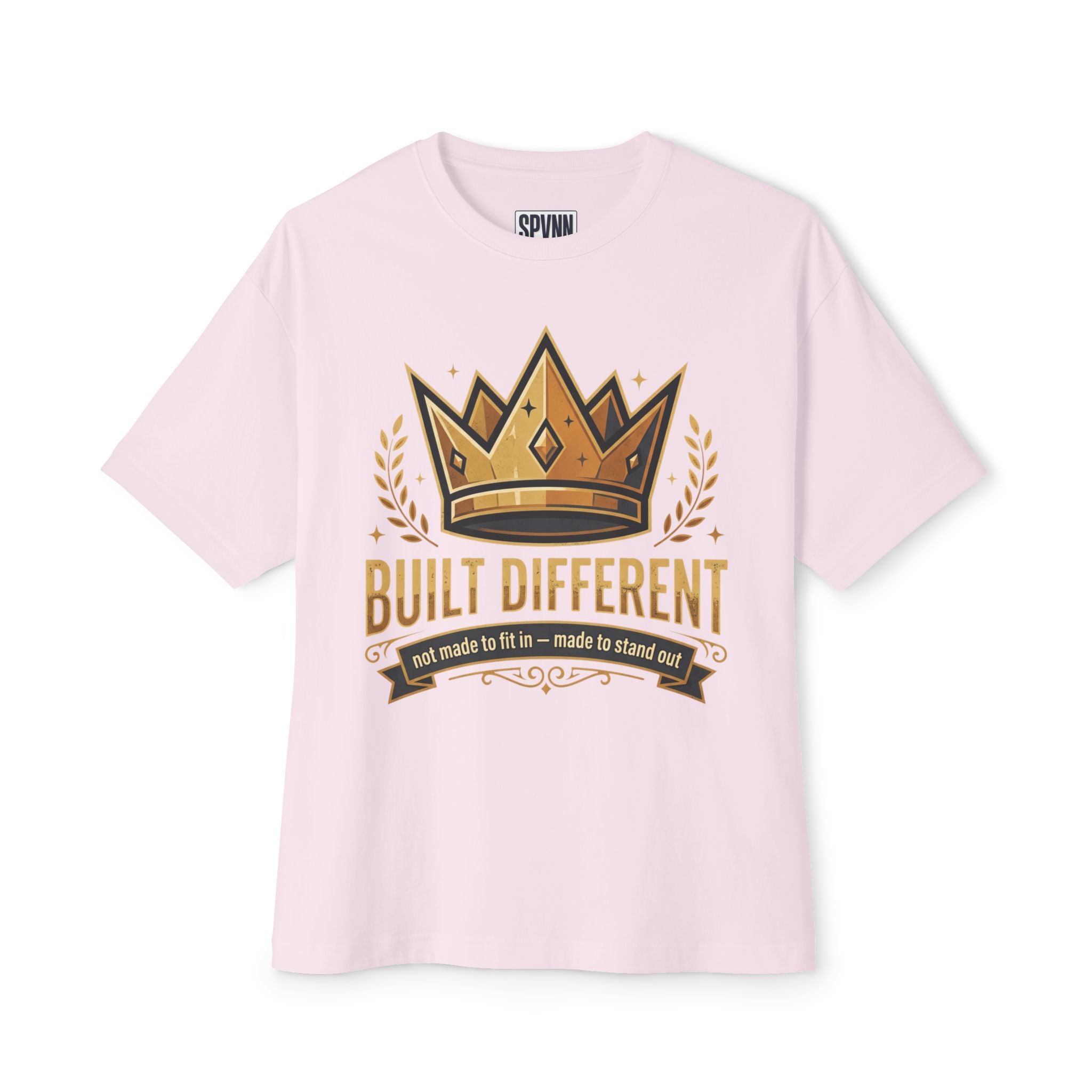SPVNN Built Different Oversized Tee — Crown & Money Graphic