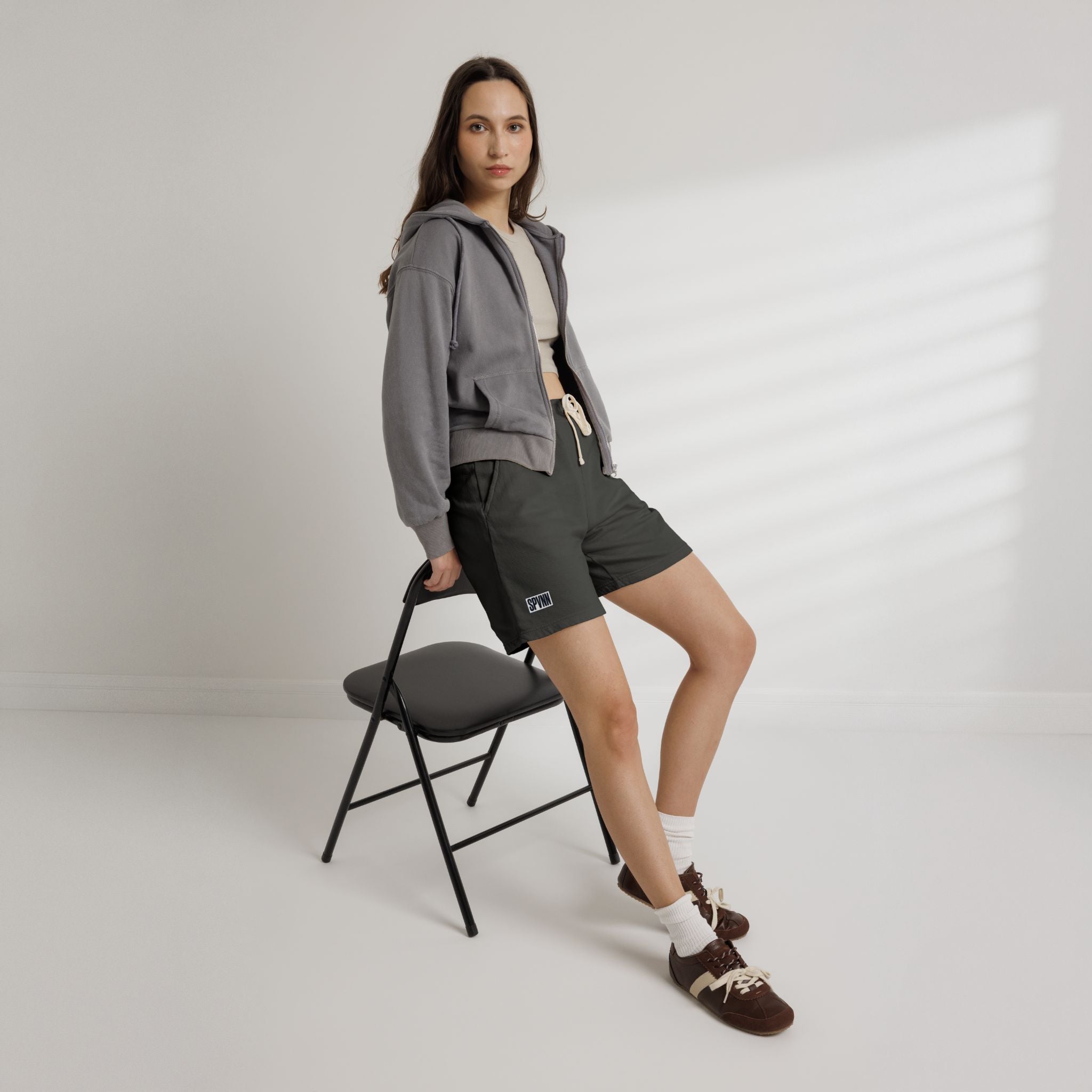 Garment-Dyed Fleece Sweat Shorts — Lightweight Casual Lounge Shorts with SPWNN Patch