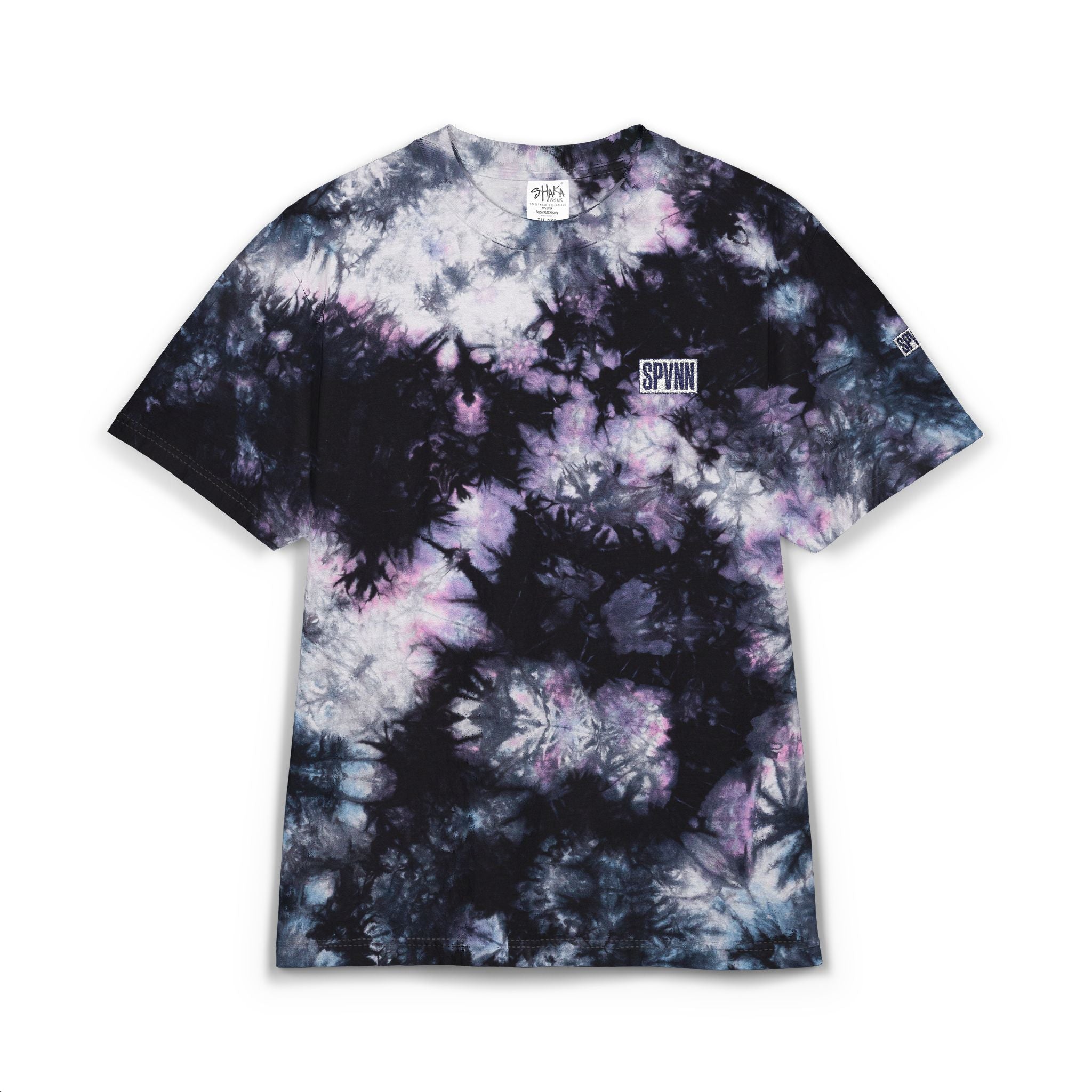Tie-Dye Spiral Oversized T-Shirt — Rainbow Embroidered Chest Logo