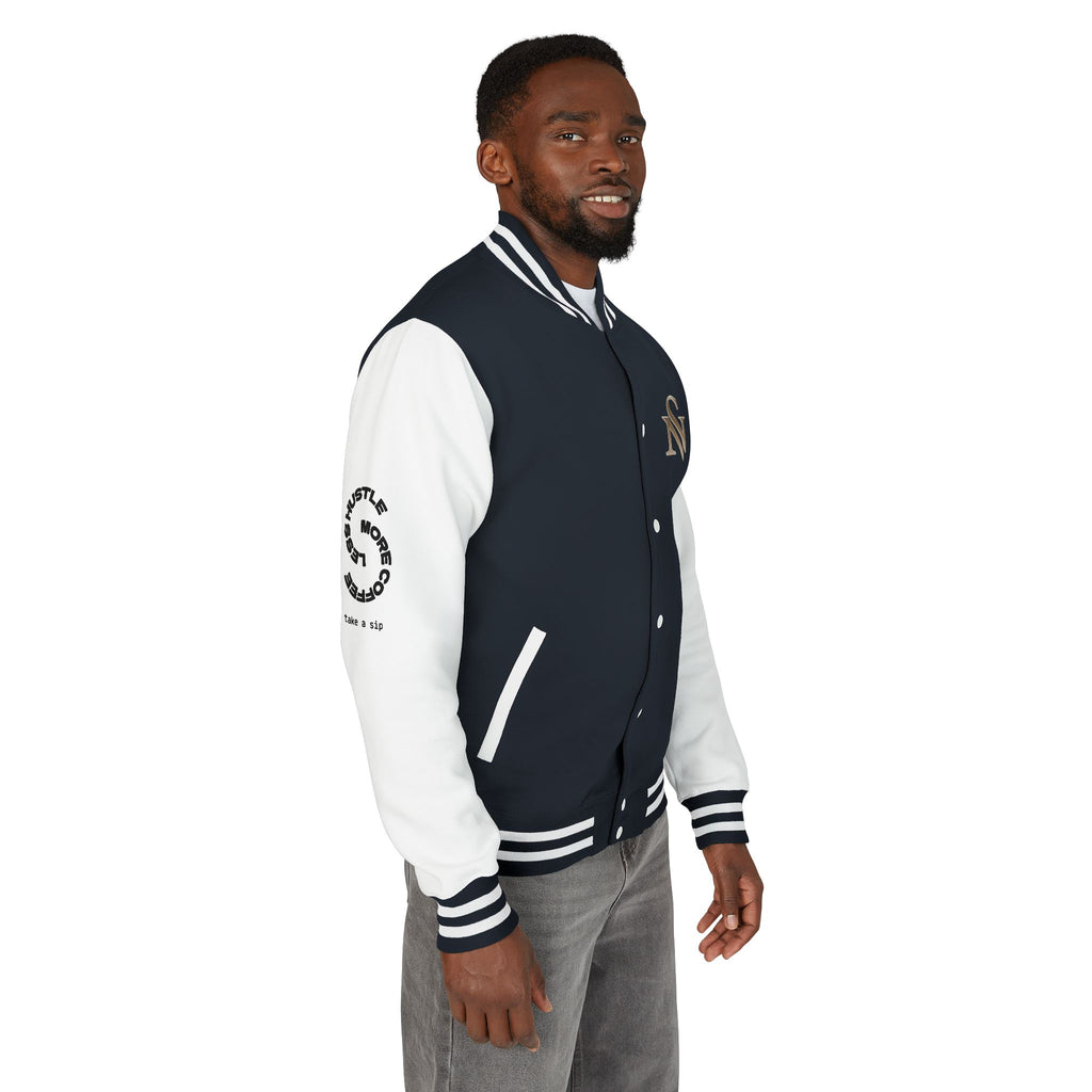 SPVNN Red & White Varsity Letterman Jacket – Embroidered Patch Logo