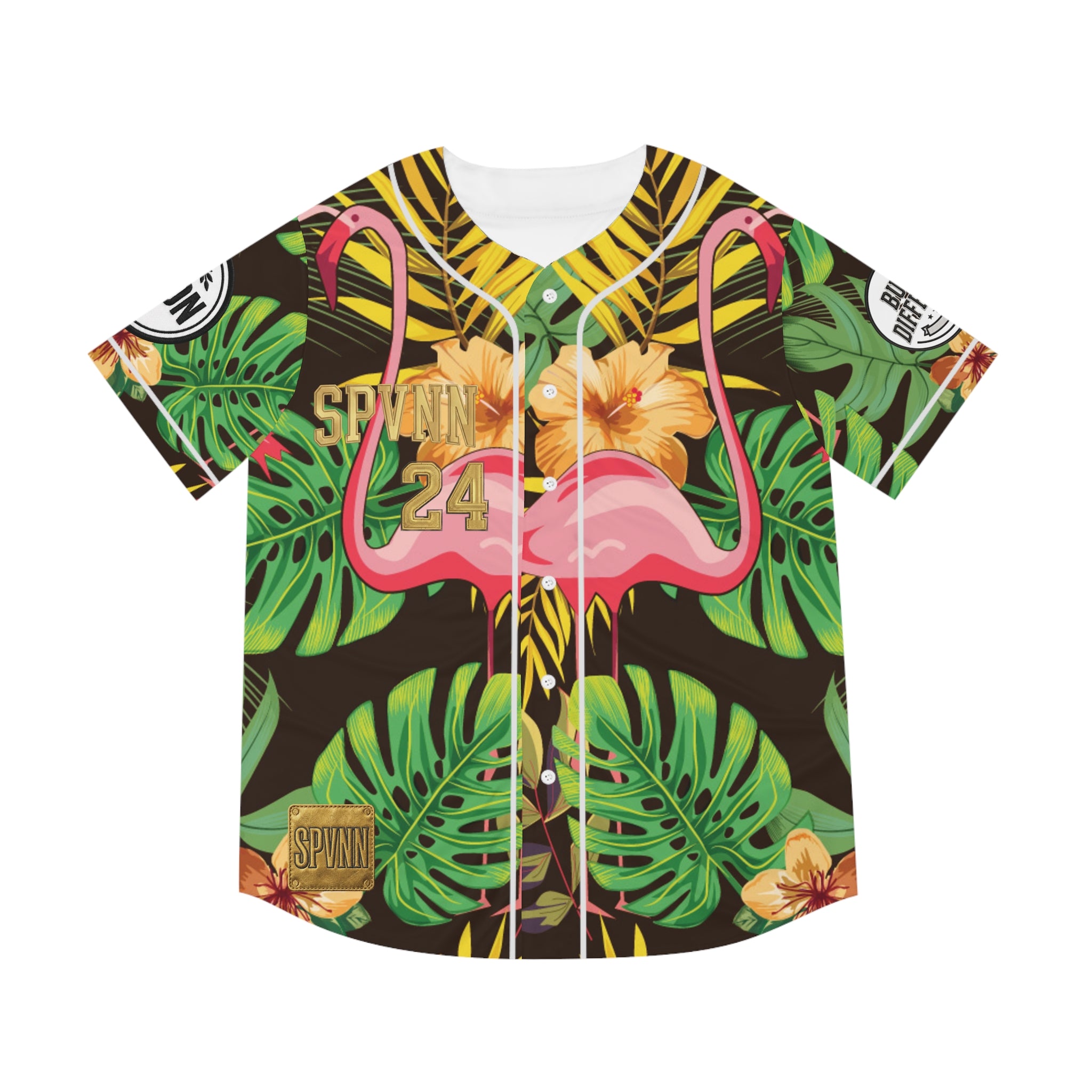 Tropical Flamingo Baseball Jersey — "Built Different 24"
