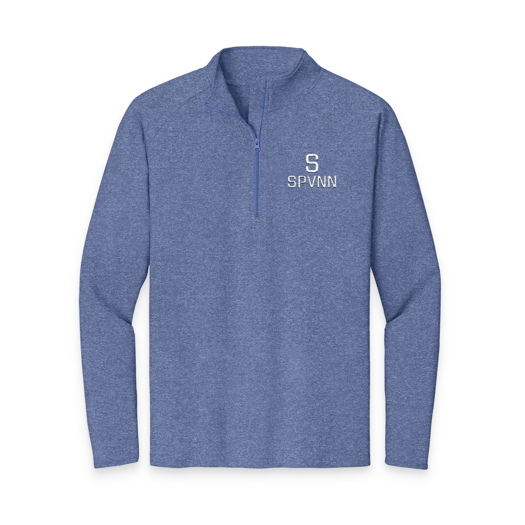 SPVNN Embroidered Quarter-Zip Pullover — Black Athletic Top
