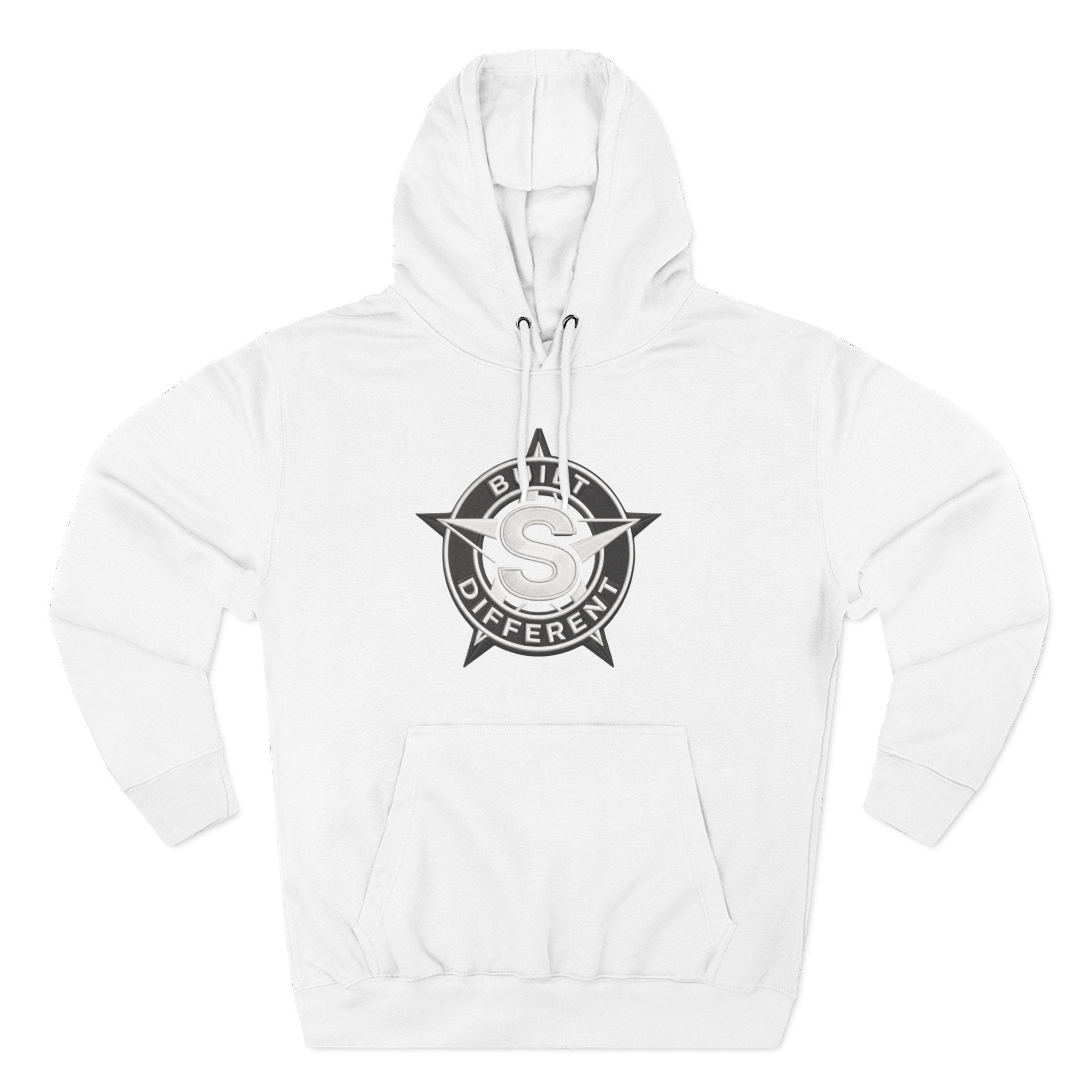Built Different Logo Hoodie — Vintage Compass Emblem Fleece Hoodie
