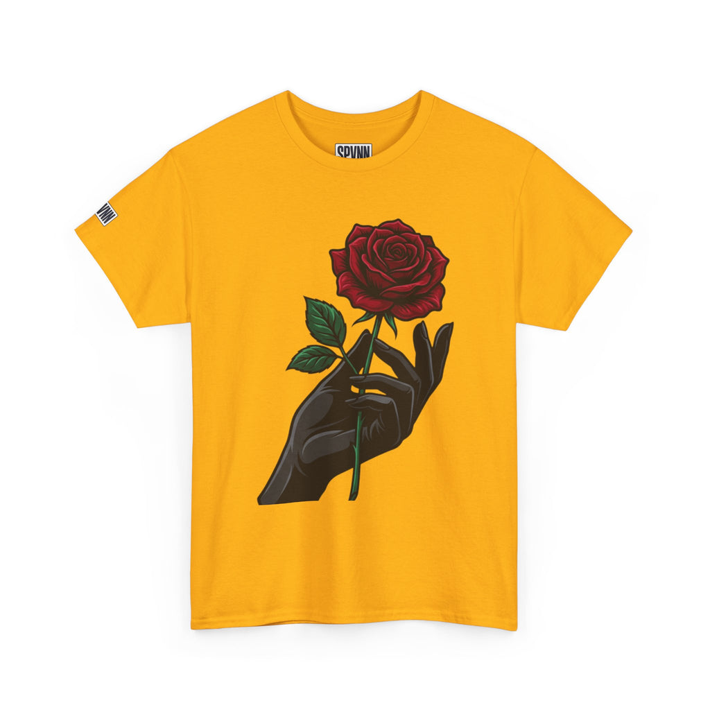 Rose & Hand Graphic Tee — Dark Aesthetic Floral T-Shirt