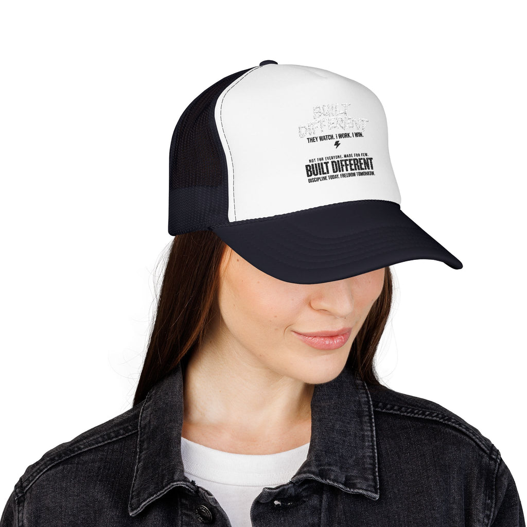 Trucker Hat — "Built Different" Foam Mesh Cap