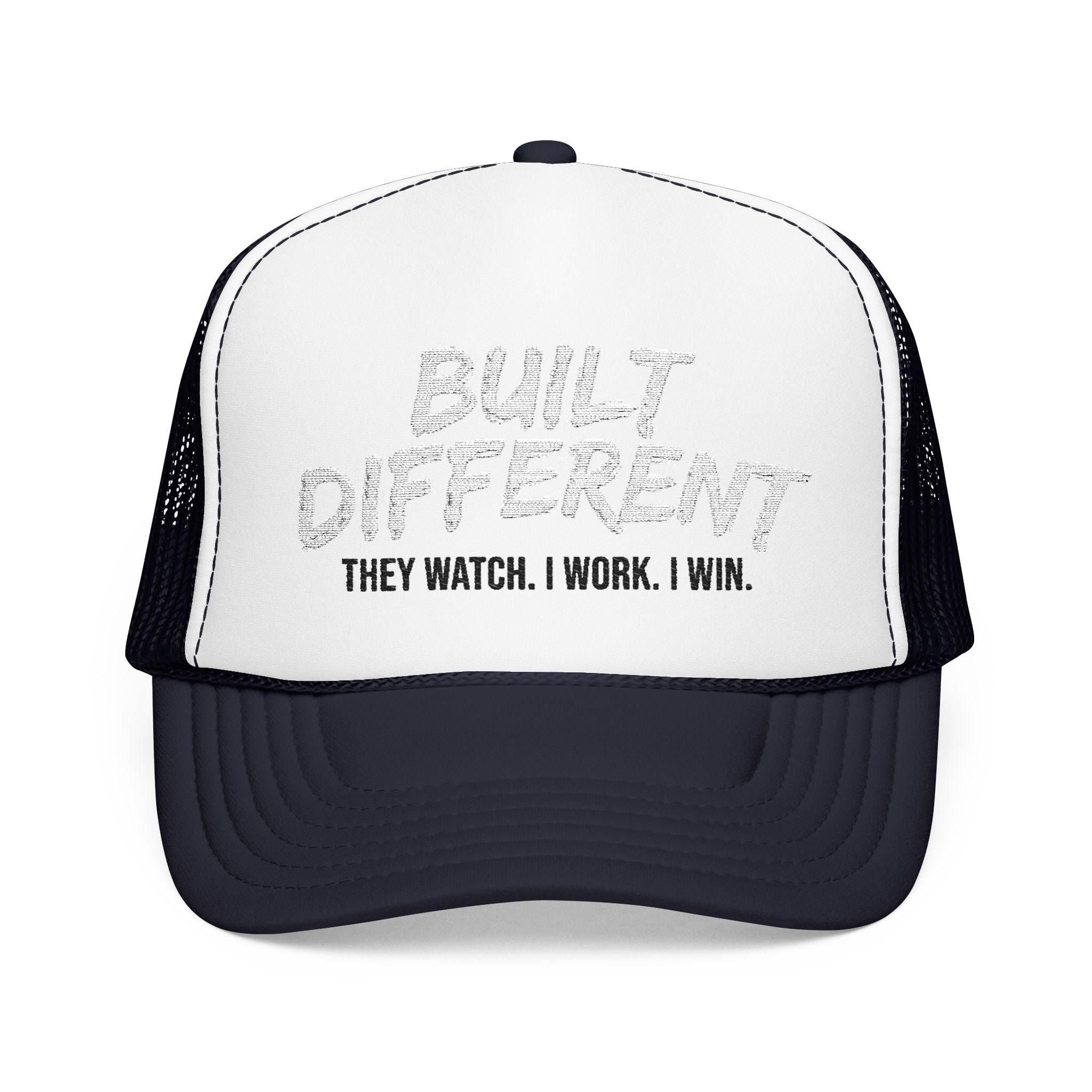 Trucker Hat — "Built Different" Foam Mesh Cap