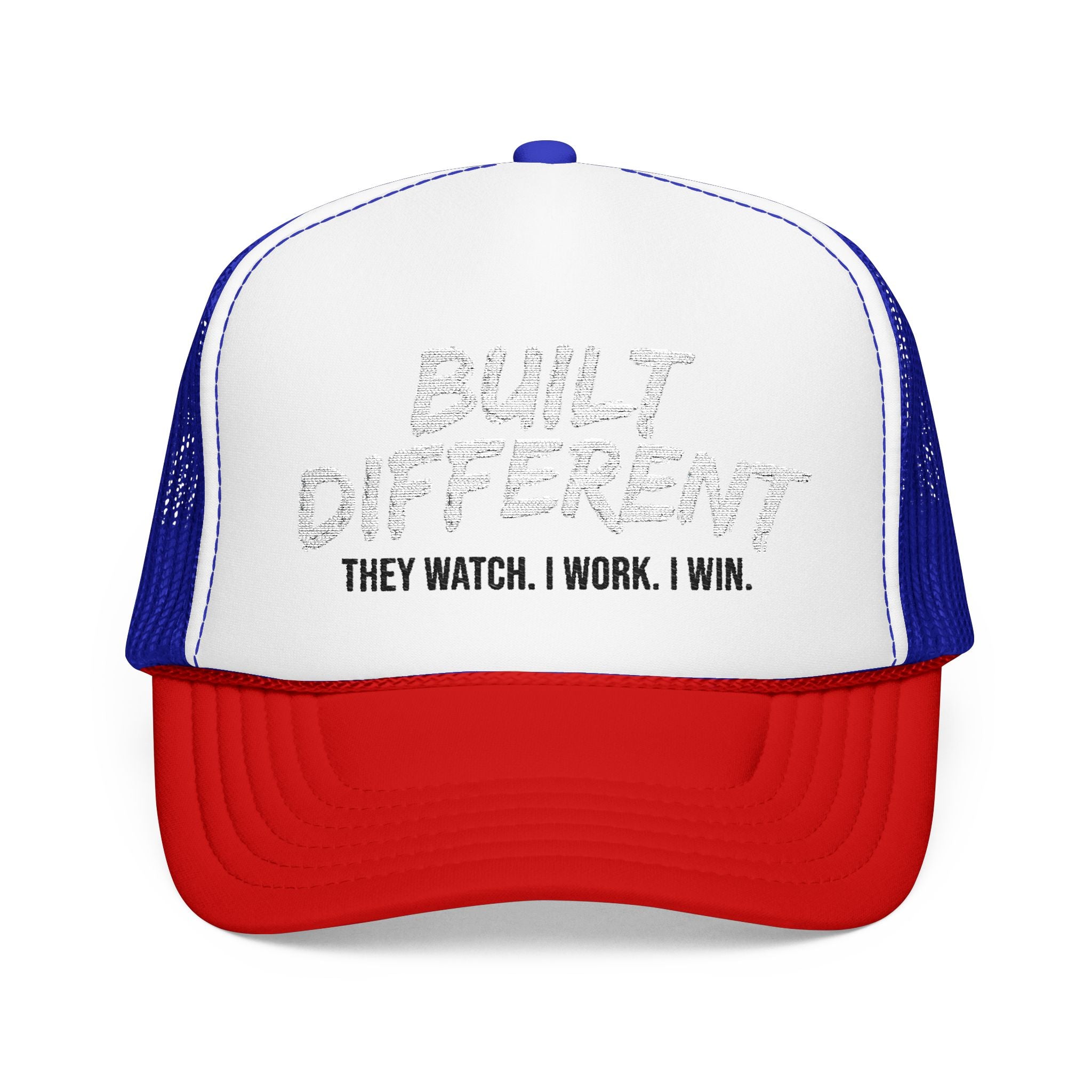 Trucker Hat — "Built Different" Foam Mesh Cap