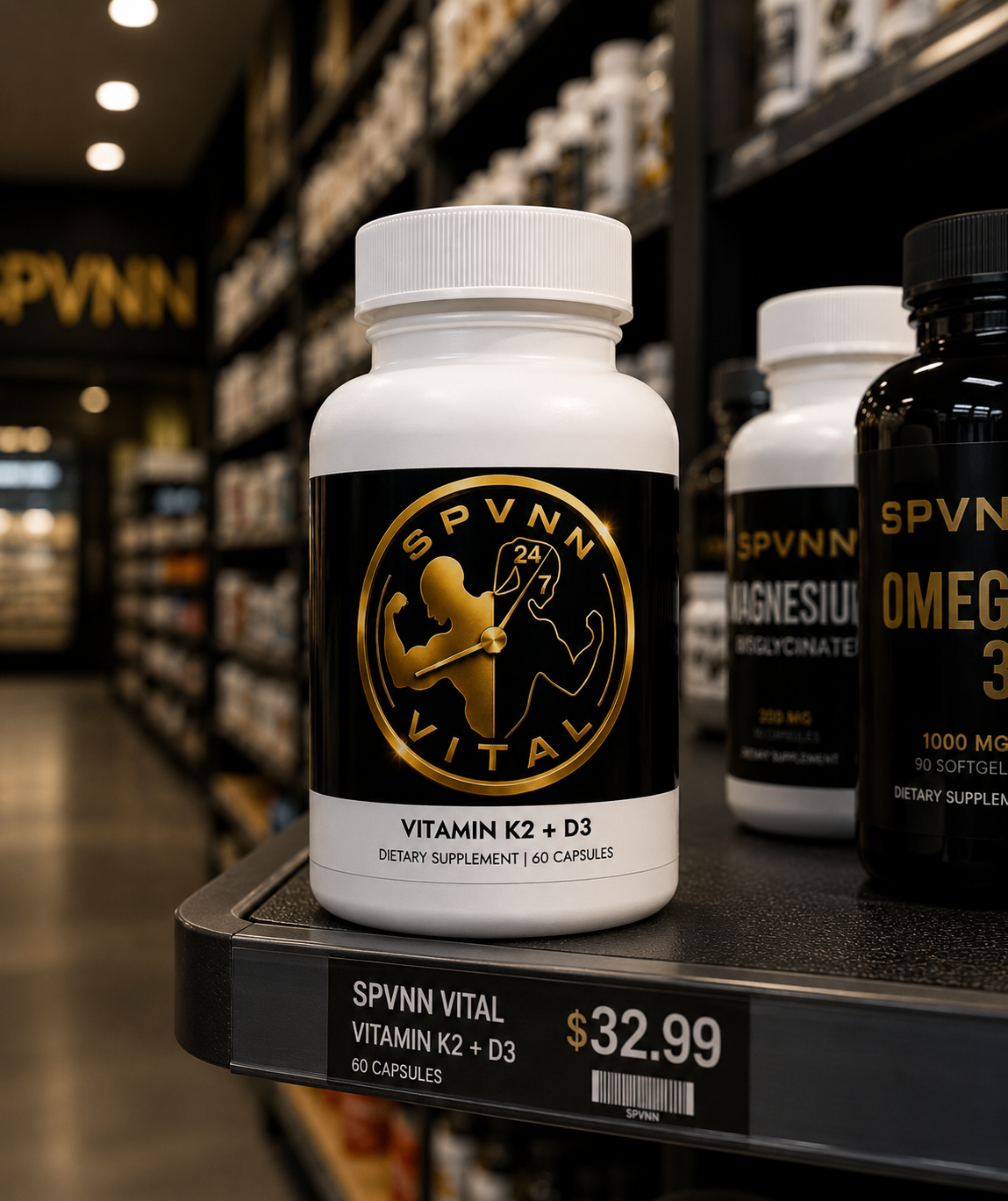Vitamin K2 + D3 Supplement (60 Capsules)