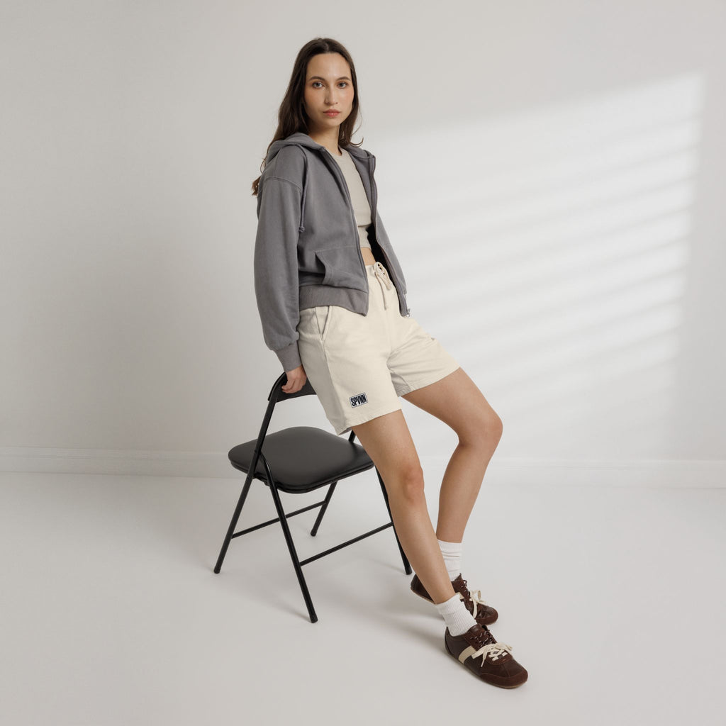 Garment-Dyed Fleece Sweat Shorts — Lightweight Casual Lounge Shorts with SPWNN Patch