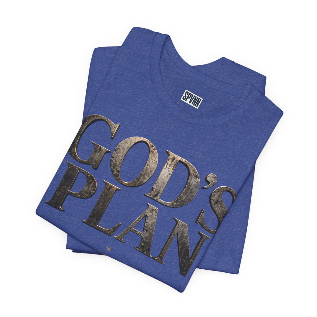 Faith Tee — "God's Plan" Front / "Faith Over Fear" Back Christian Inspirational T-Shirt