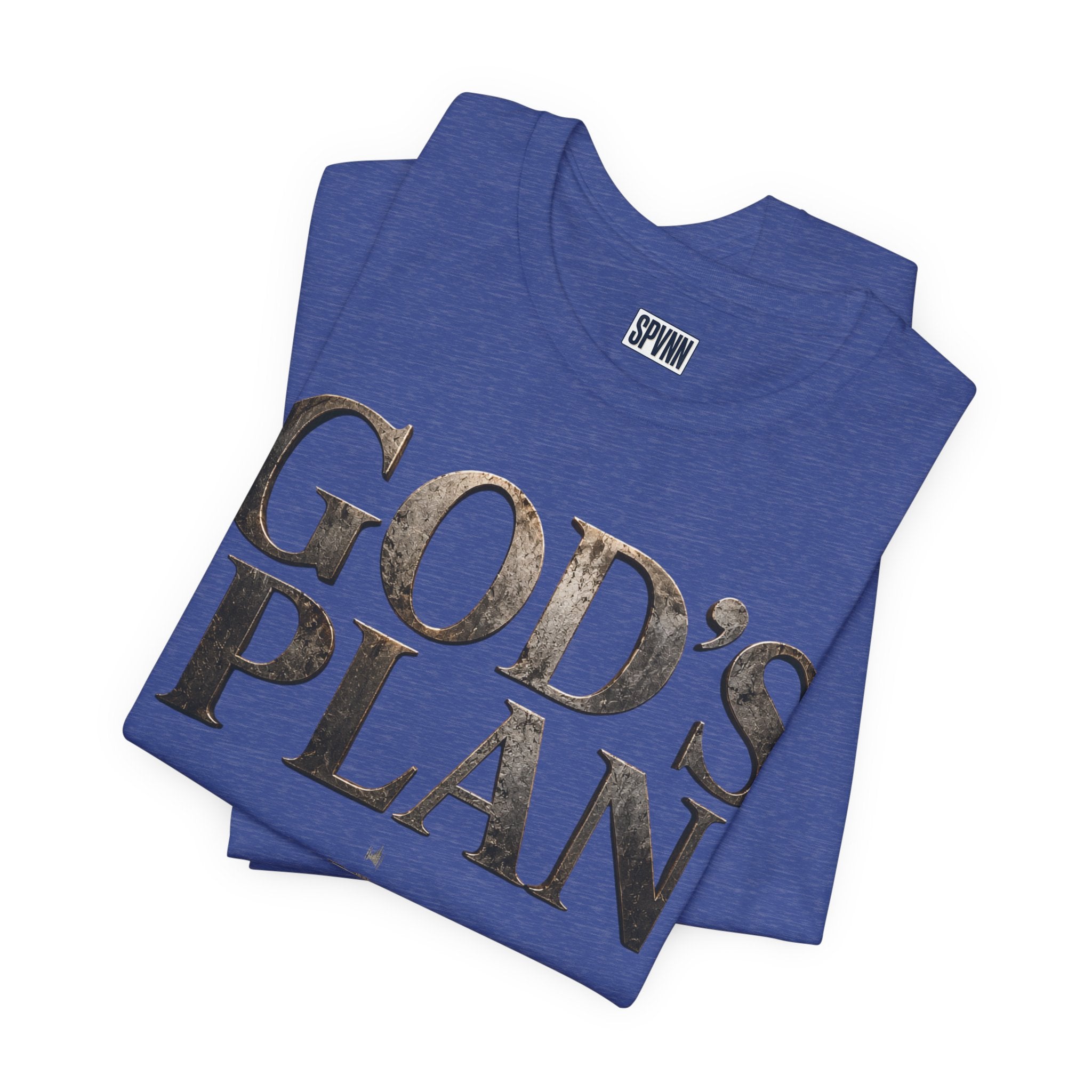 Faith Tee — "God's Plan" Front / "Faith Over Fear" Back Christian Inspirational T-Shirt