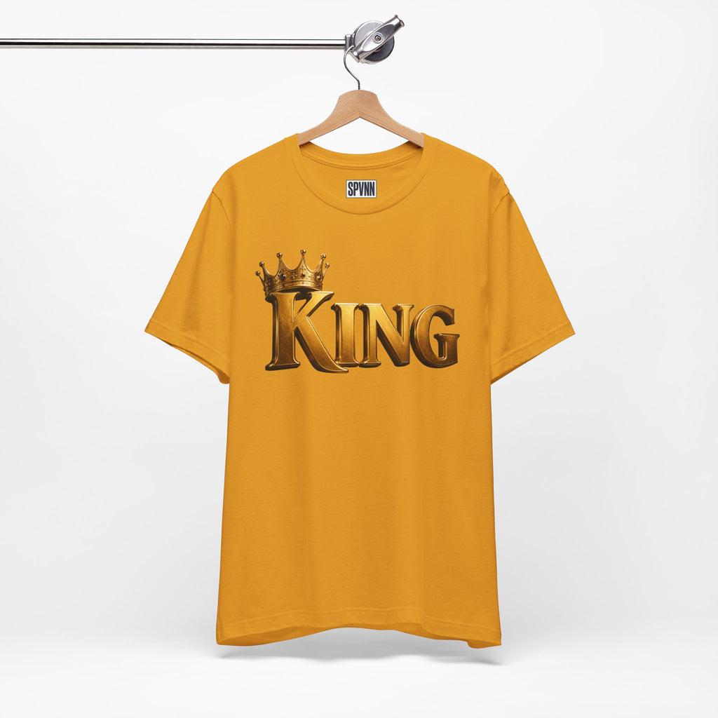 King Graphic Tee — Gold Crown Shirt for Men & Fathers