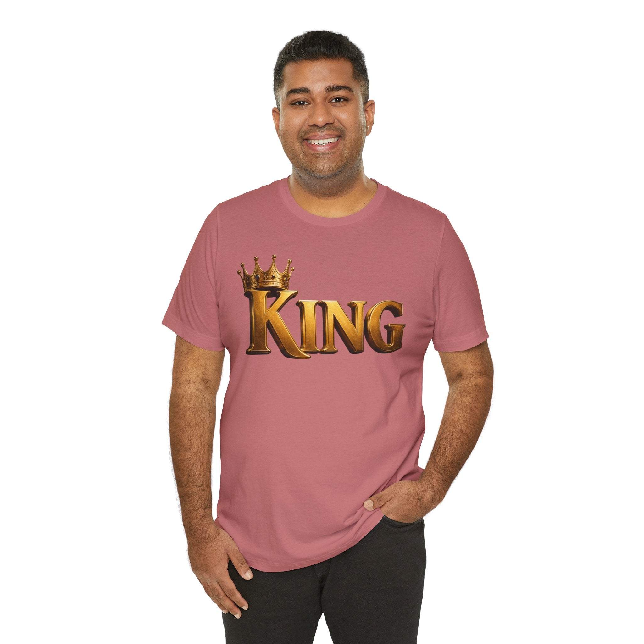 King Graphic Tee — Gold Crown Shirt for Men & Fathers