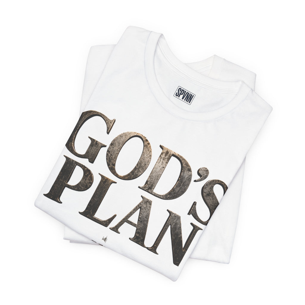 Faith Tee — "God's Plan" Front / "Faith Over Fear" Back Christian Inspirational T-Shirt