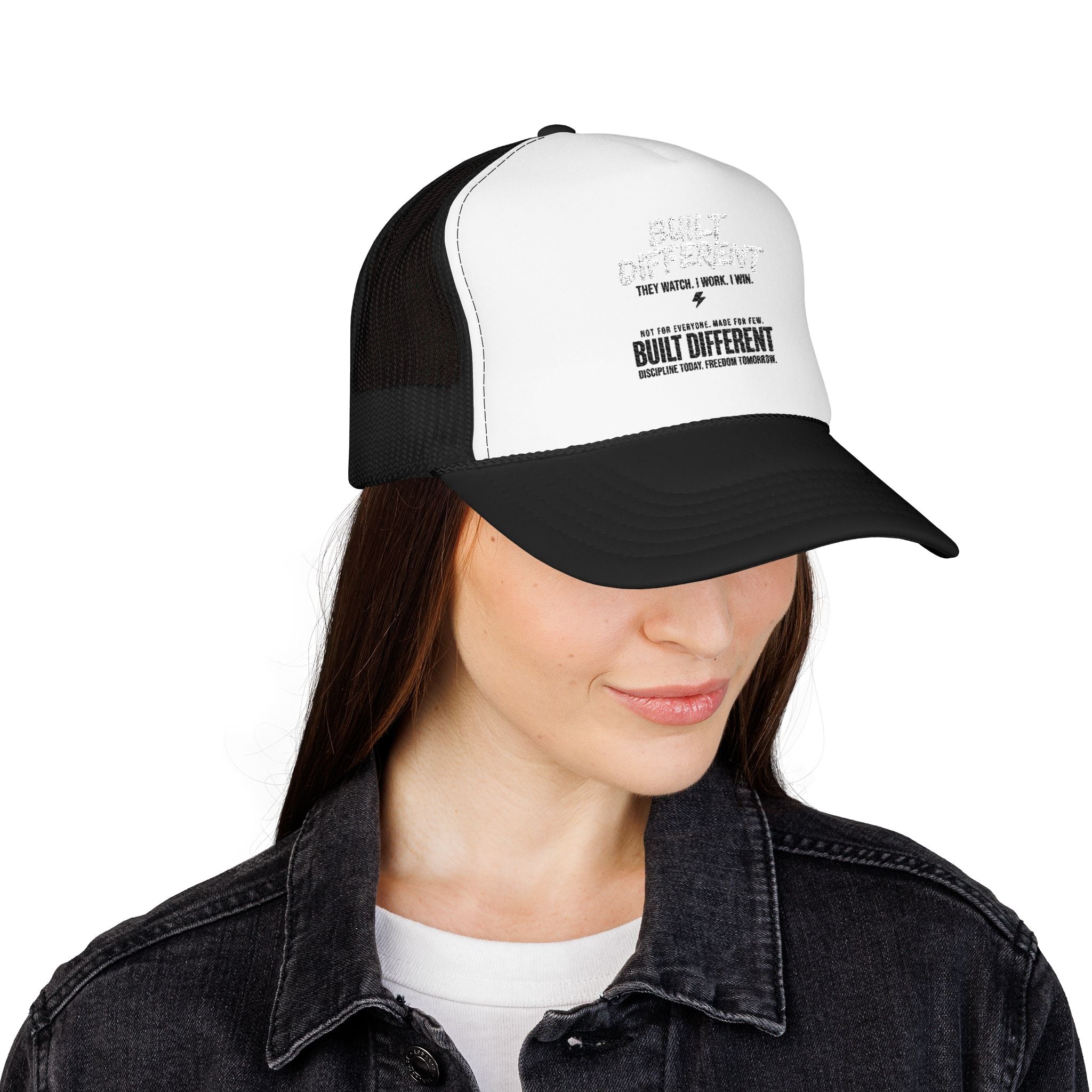 Trucker Hat — "Built Different" Foam Mesh Cap