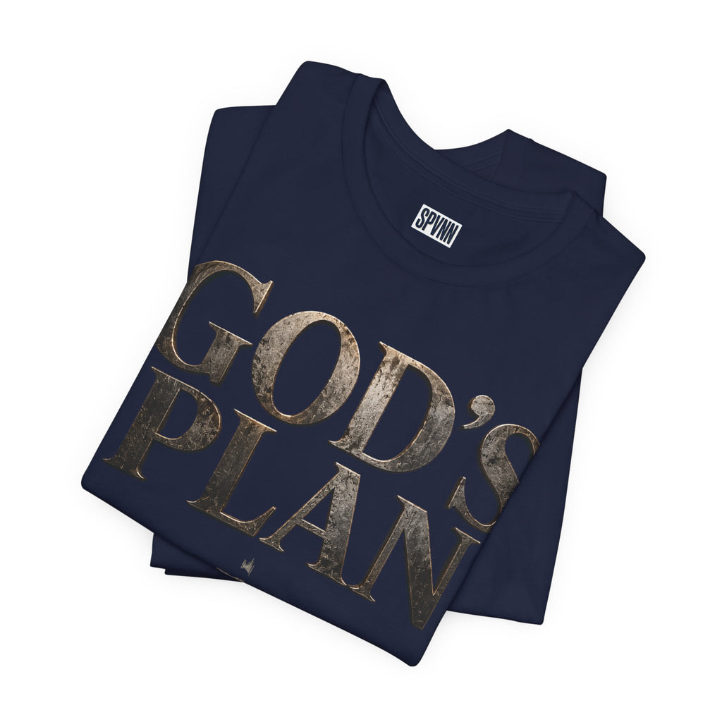 Faith Tee — "God's Plan" Front / "Faith Over Fear" Back Christian Inspirational T-Shirt