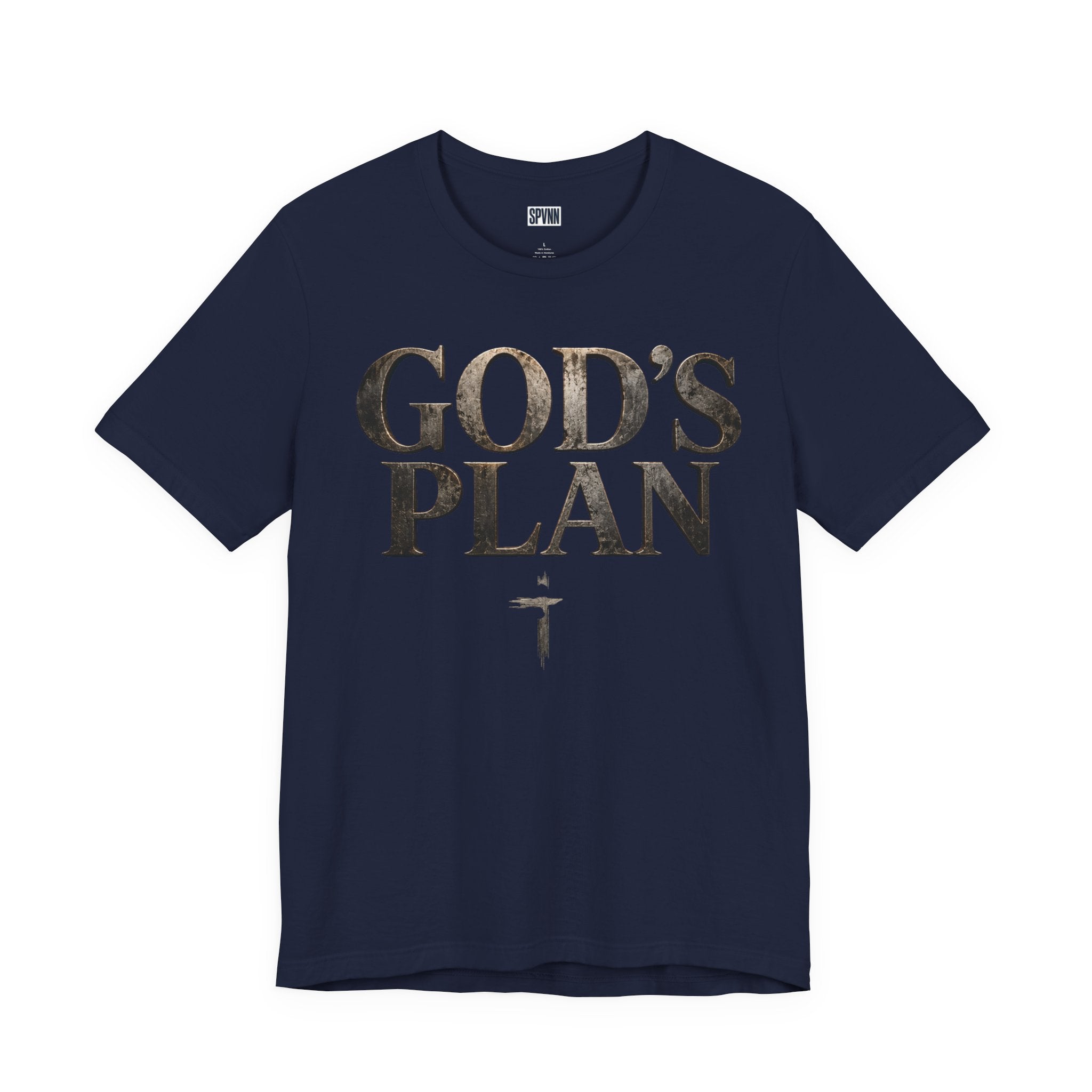Faith Tee — "God's Plan" Front / "Faith Over Fear" Back Christian Inspirational T-Shirt