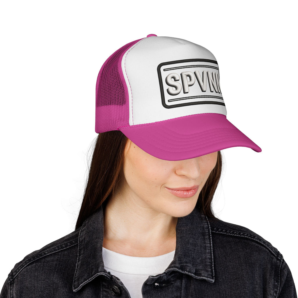 Embroidered 'SN' Monogram Trucker Cap — Classic Mesh Baseball Hat