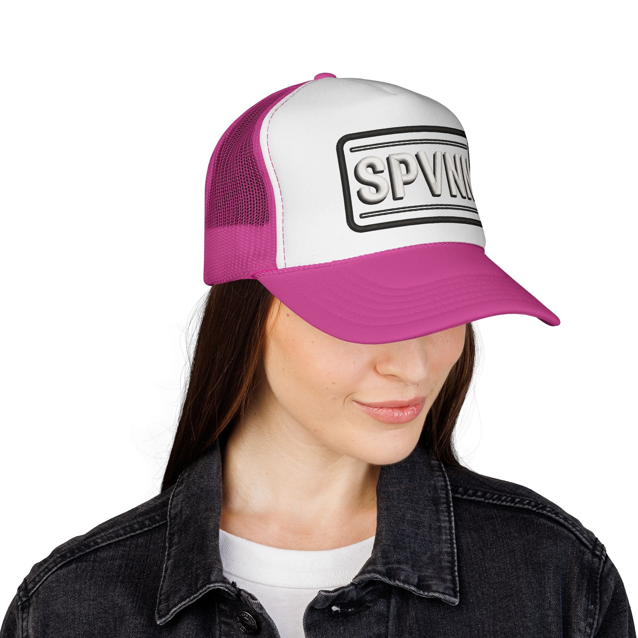 Embroidered 'SN' Monogram Trucker Cap — Classic Mesh Baseball Hat