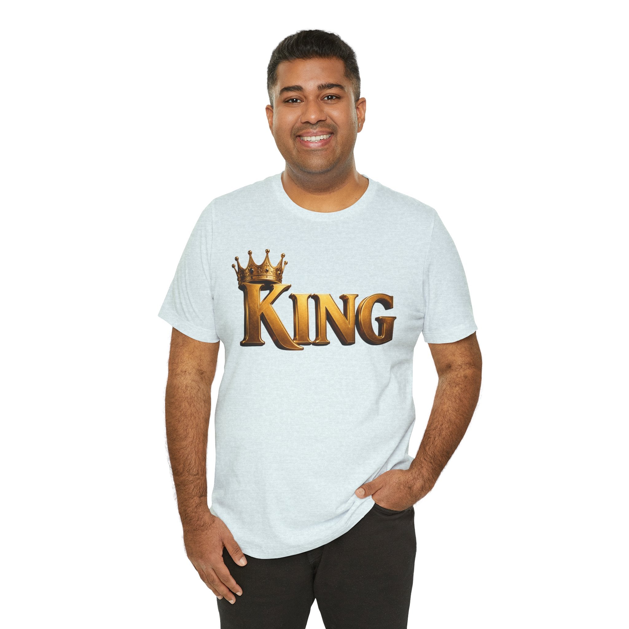 King Graphic Tee — Gold Crown Shirt for Men & Fathers