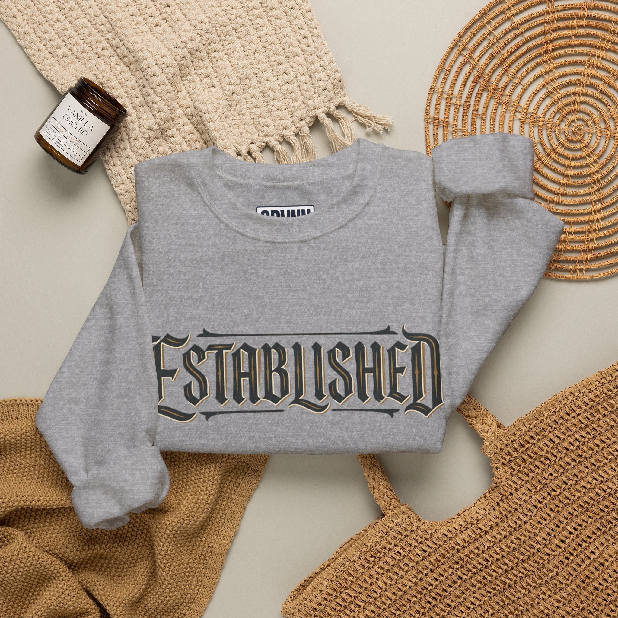Established Gothic Crewneck Sweatshirt — Vintage Metal Band Style