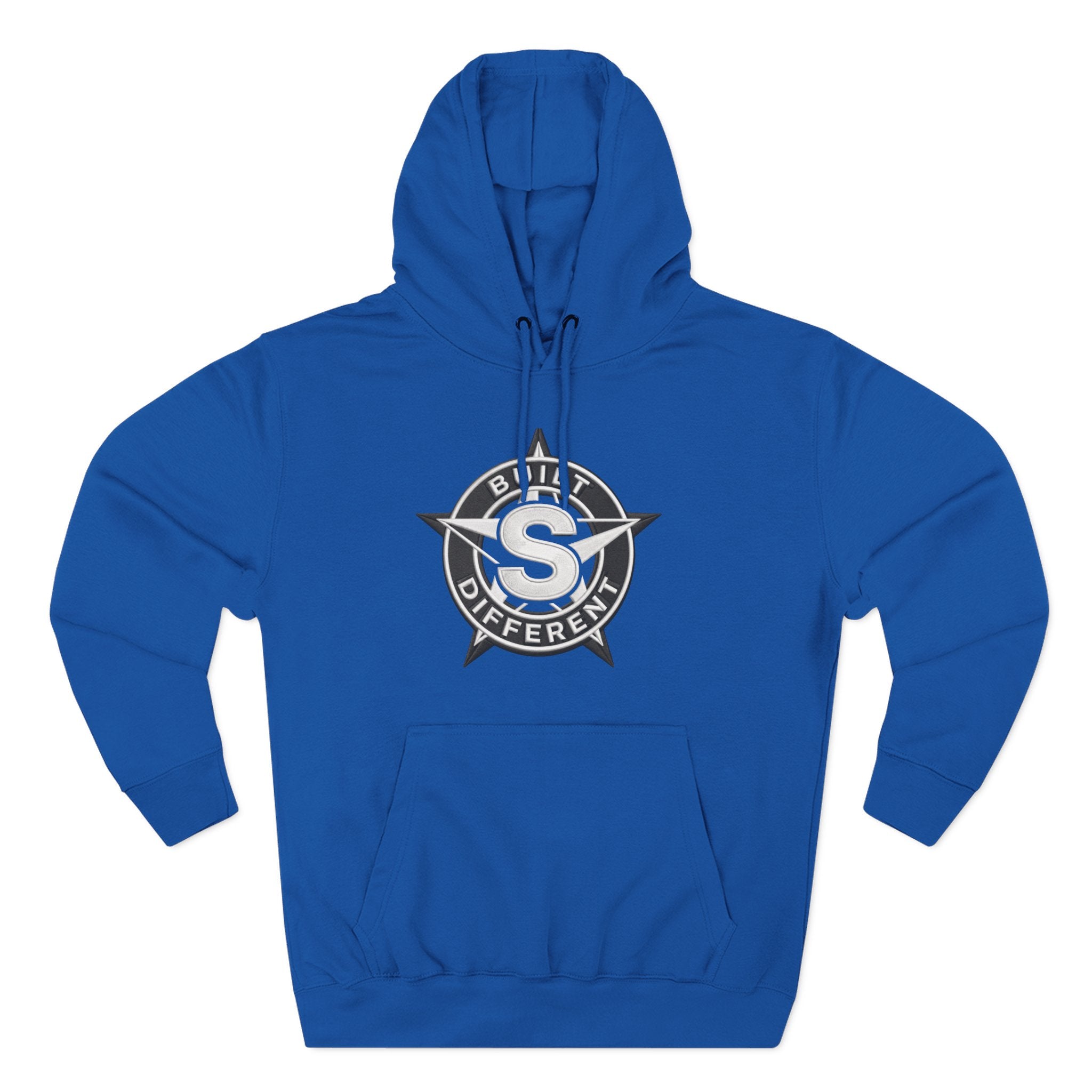 Built Different Logo Hoodie — Vintage Compass Emblem Fleece Hoodie