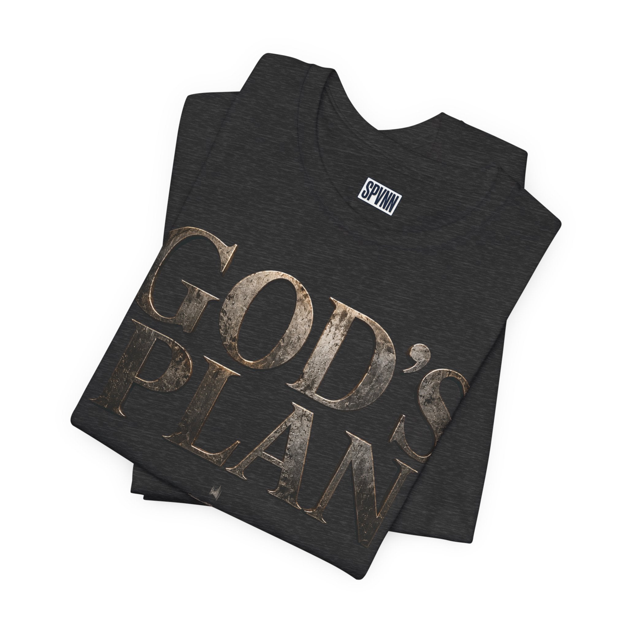 Faith Tee — "God's Plan" Front / "Faith Over Fear" Back Christian Inspirational T-Shirt