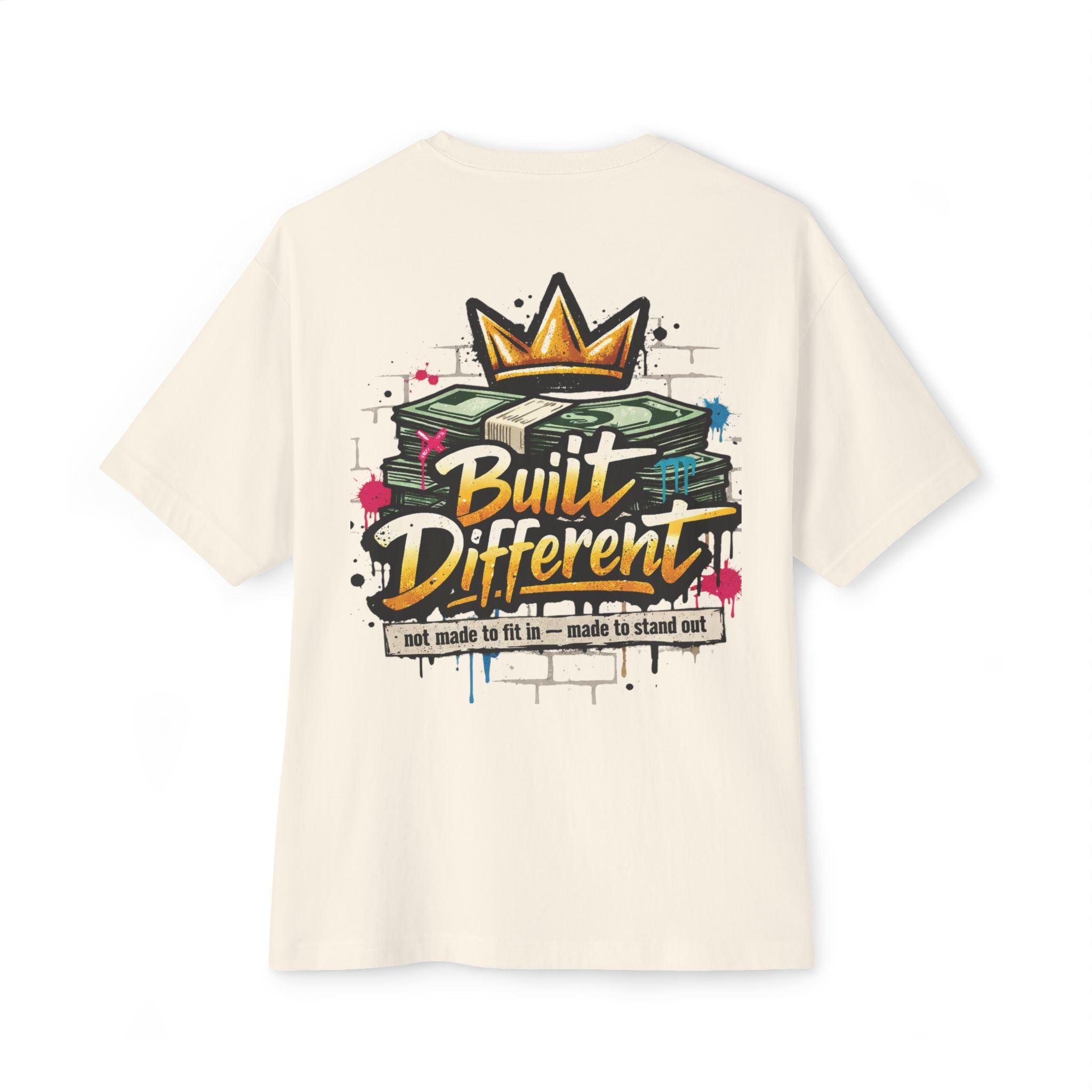 SPVNN Built Different Oversized Tee — Crown & Money Graphic