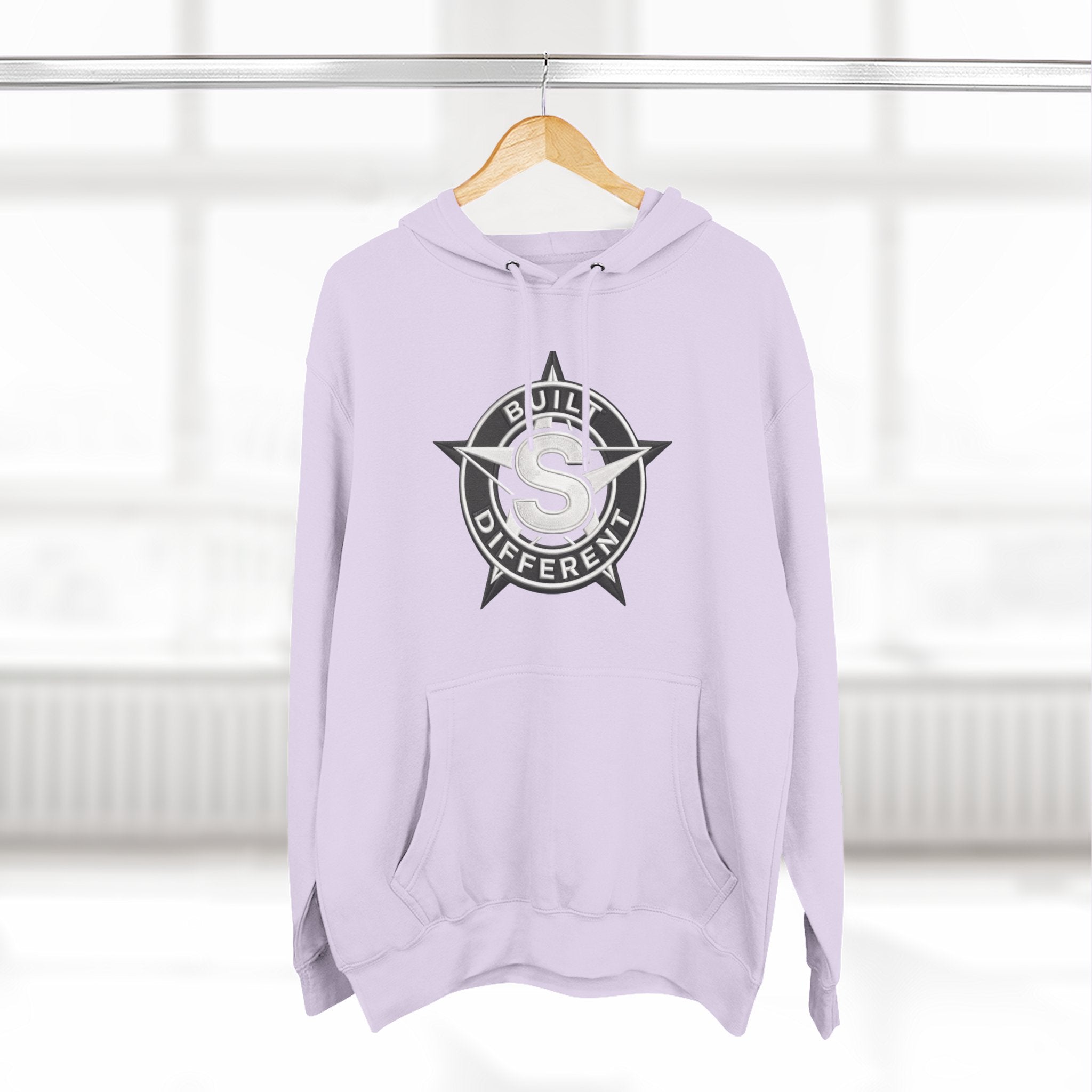 Built Different Logo Hoodie — Vintage Compass Emblem Fleece Hoodie