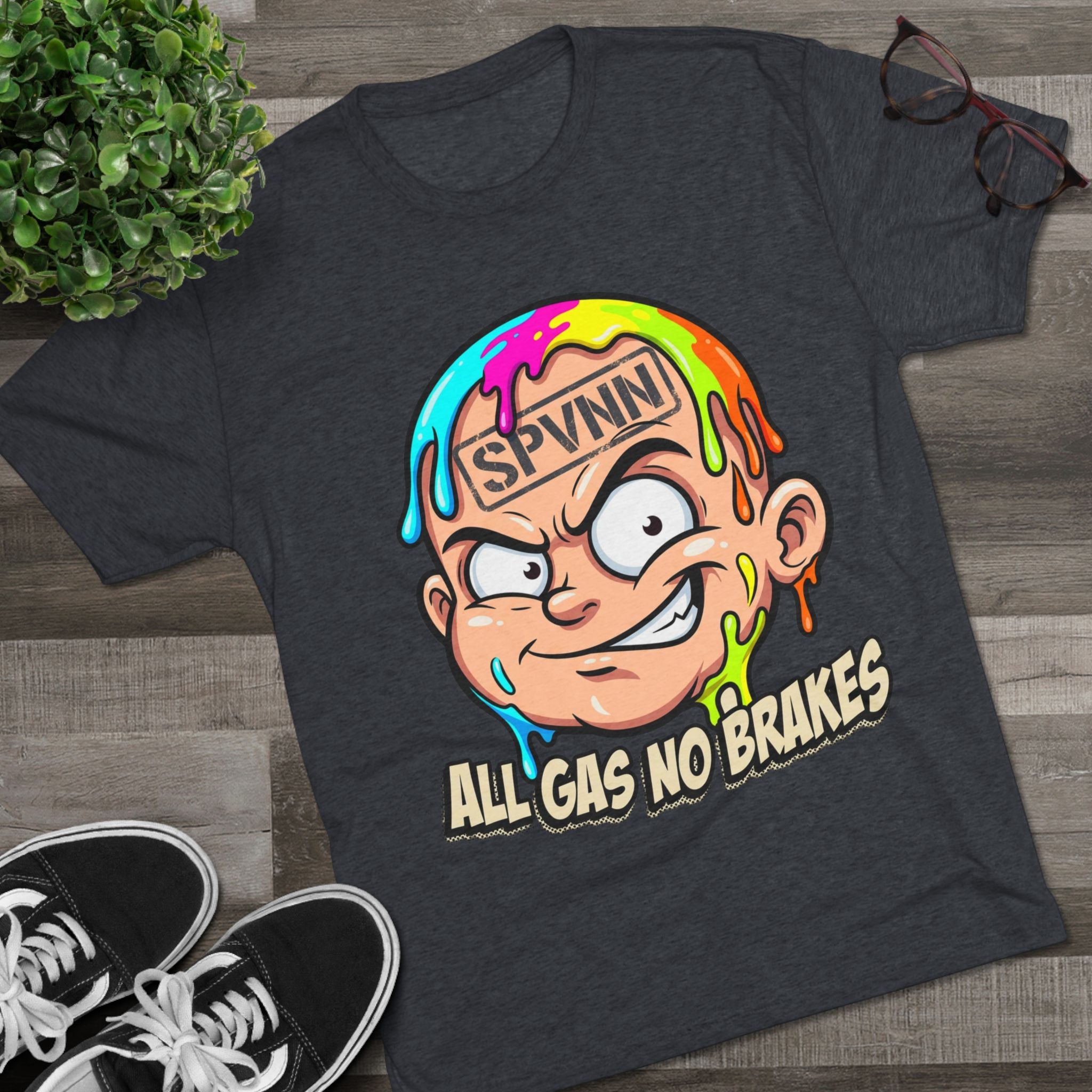 All Gas No Brakes Colorful Drip Graphic Tee