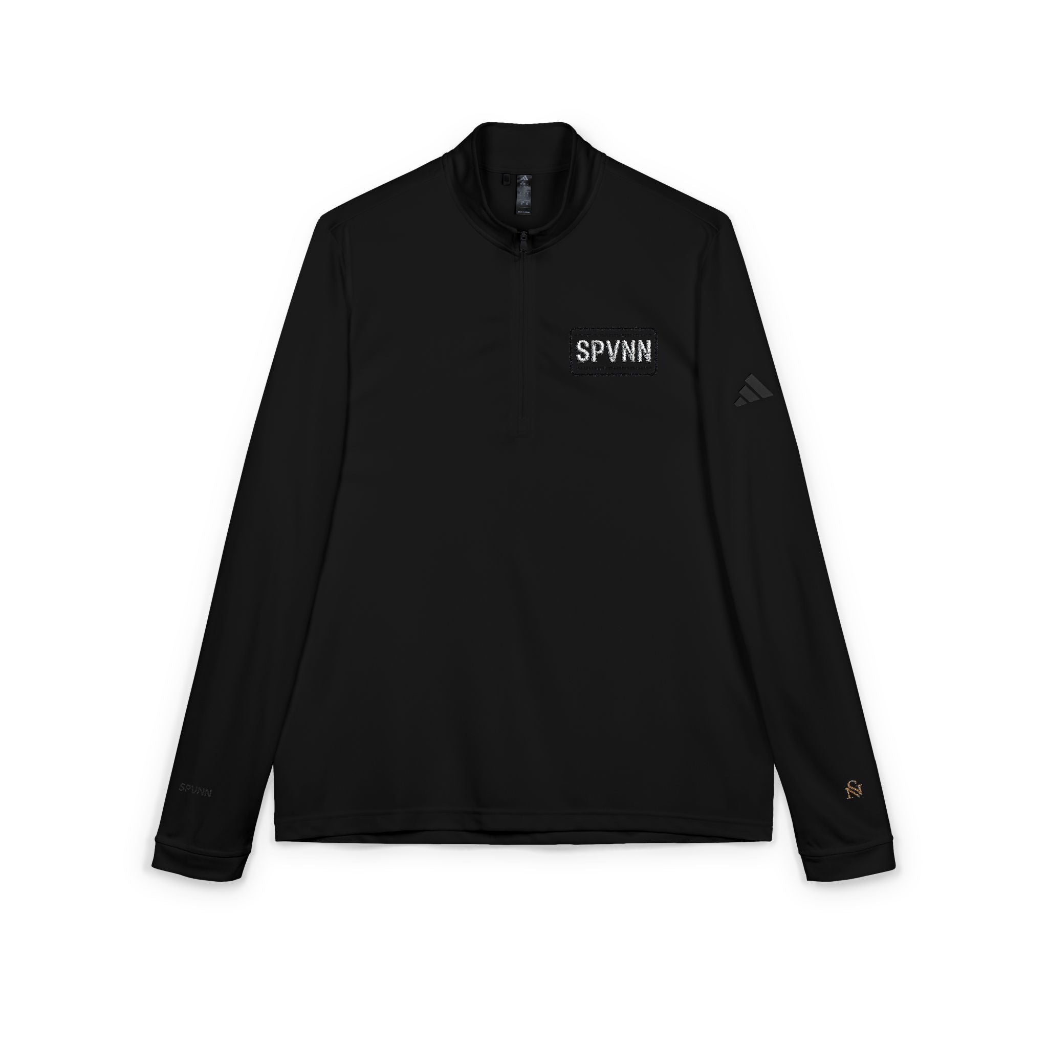 Embroidered Quarter-Zip Pullover — White adidas Performance Top