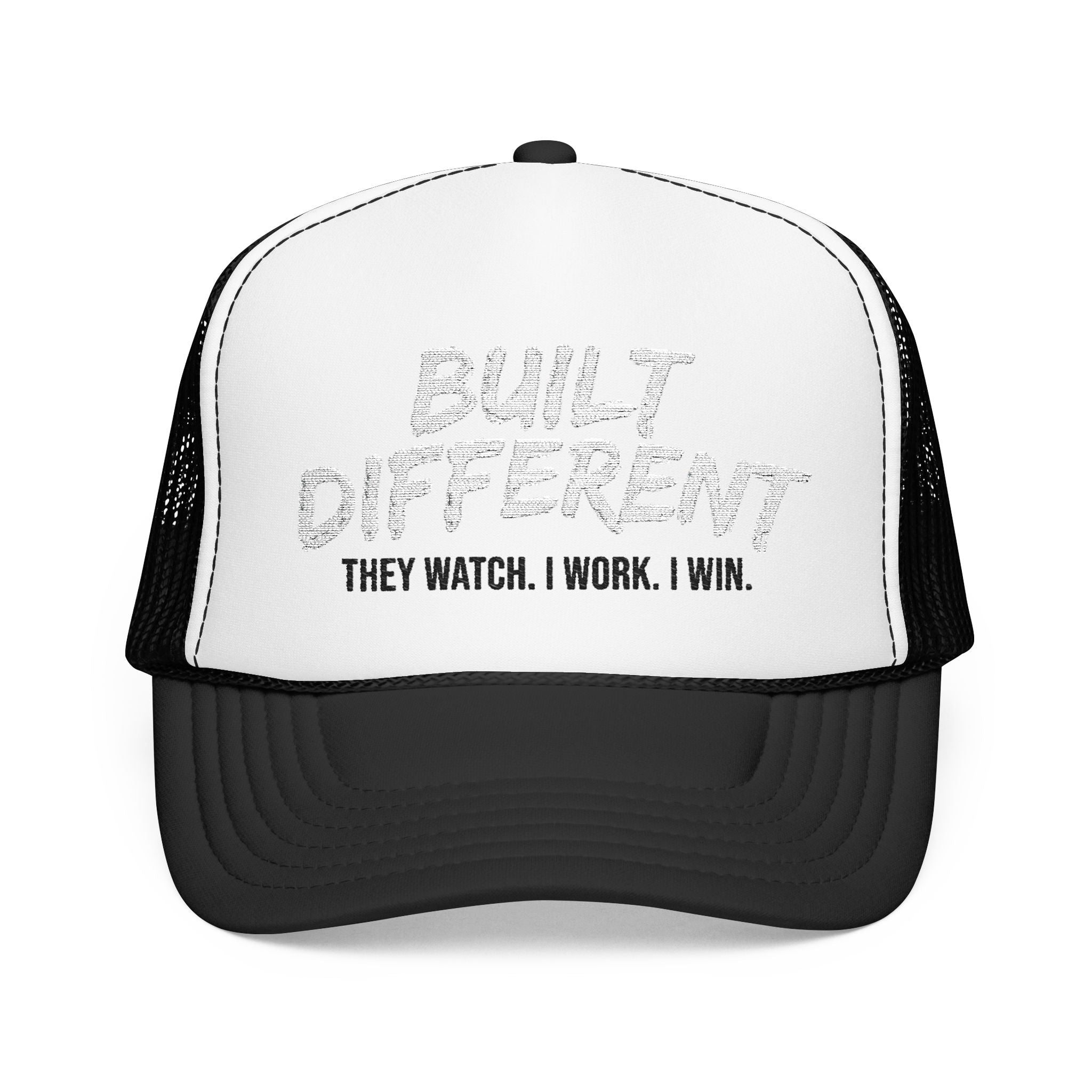 Trucker Hat — "Built Different" Foam Mesh Cap