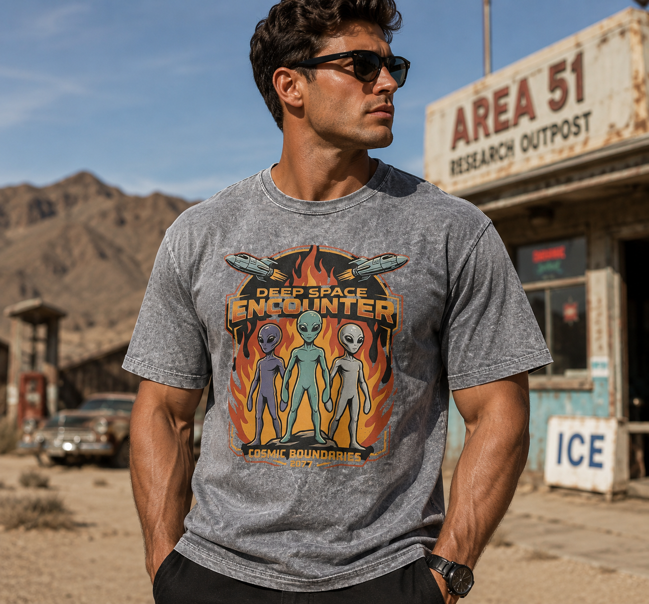 Deep Space Encounter Alien T-Shirt SPVNN