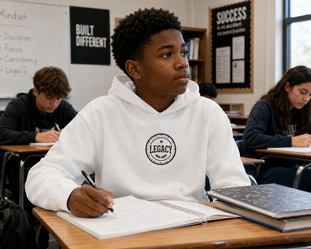 Youth Hoodie – 'Legacy' Vintage Circle Logo Sweatshirt