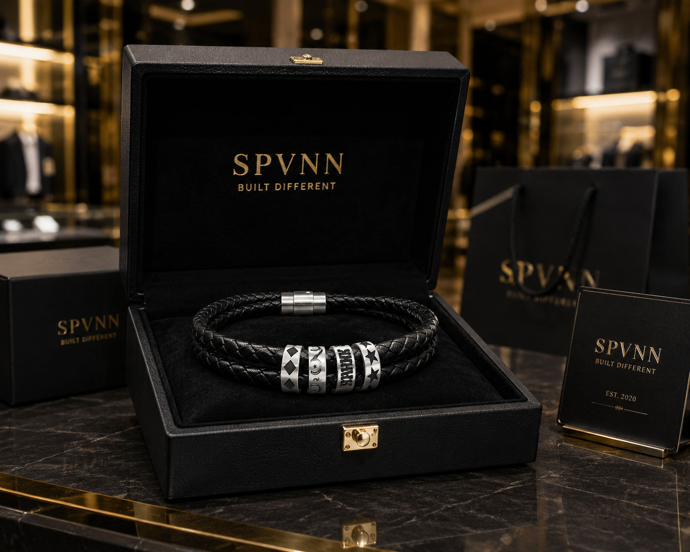 Leather Bead Bracelet