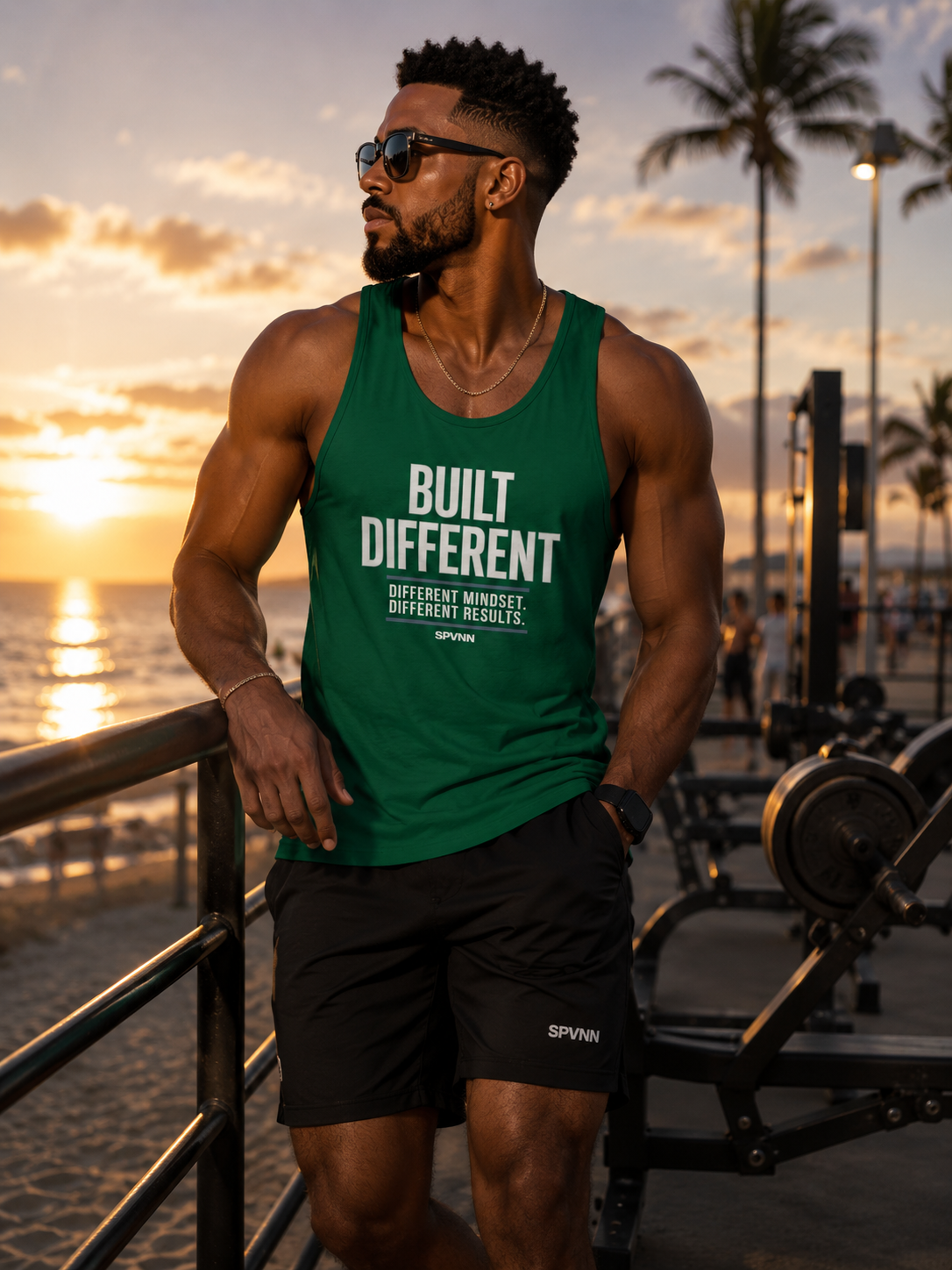 Elite "Built Different" Tank Top — Retro Athletic Graphic Muscle Tank