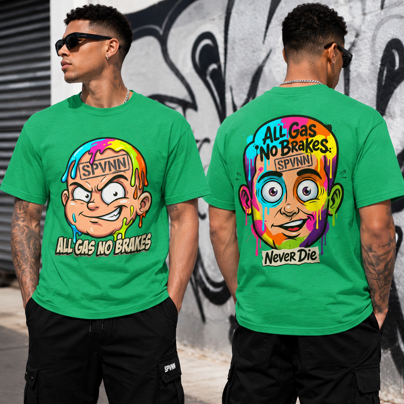 All Gas No Brakes Colorful Drip Graphic Tee